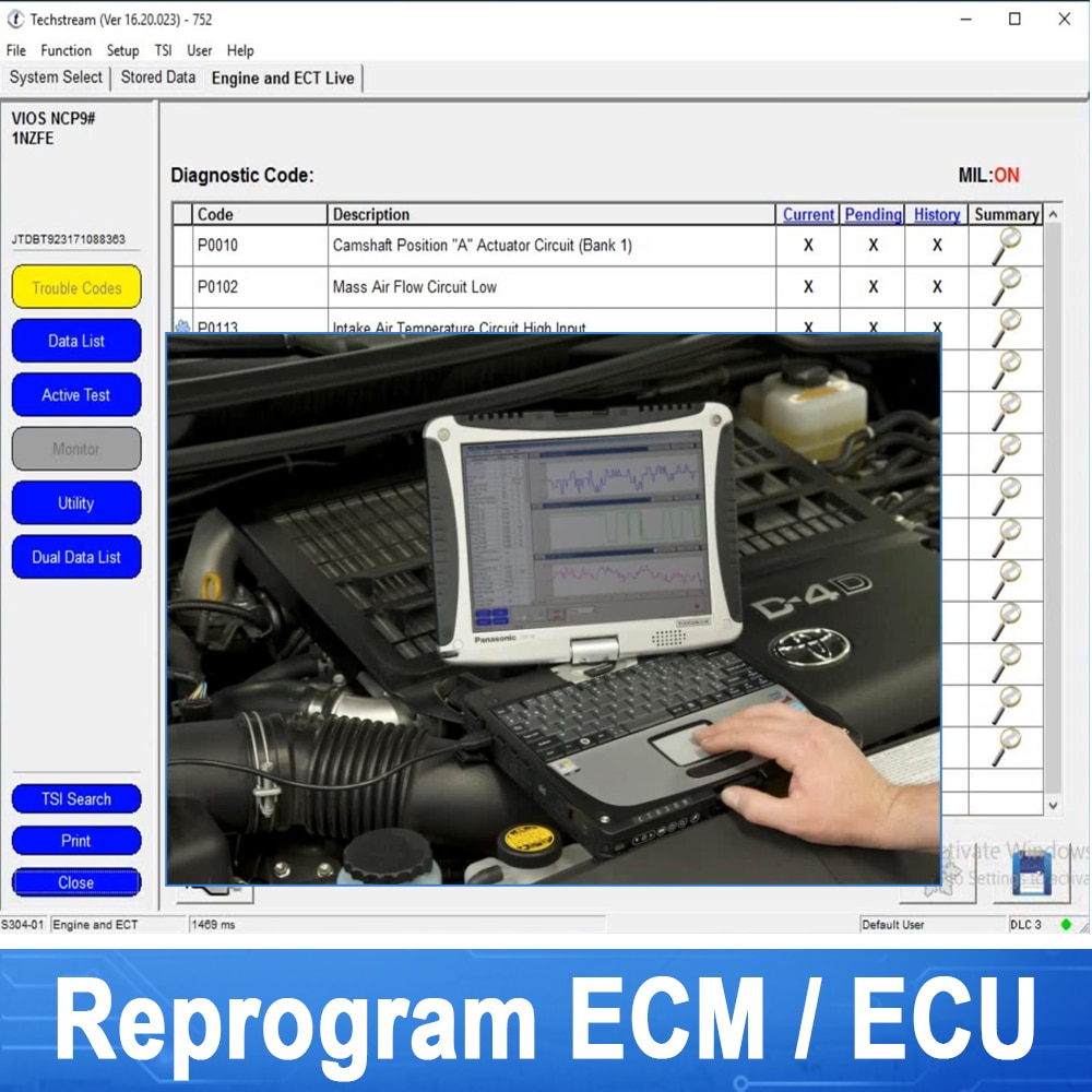 Techstream ڵ  Ʈ, ĵ  ̴ VCI OTC ĳ, Ÿ ECM α׷ ECU  , V16.00.017